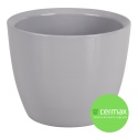 OSŁONKA NA DONICZKĘ DONICZKA CERAMICZNA OKRĄGŁA SZARA 26 x 22,5 CM