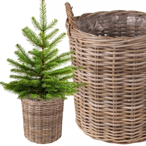 OSŁONKA RATTANOWA DONICA KOSZYK Z RATTANU NATURALNA H:60x60cm