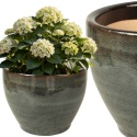 DONICA 31x45cm CERAMICZNA SZKLIWIONA MROZOODPORNA ZIELONA