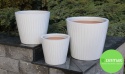 DONICA CERAMICZNA SZKLIWIONA MROZOODPORNA KREMOWA KOMPLET 3SZT