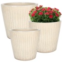 DONICA CERAMICZNA SZKLIWIONA MROZOODPORNA KREMOWA KOMPLET 3SZT