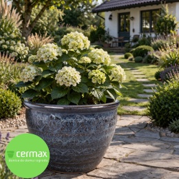 DONICA CERAMICZNA SZKLIWIONA MROZOODPORNA NIEBIESKA KOMPLET 4SZT