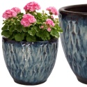 DONICA CERAMICZNA SZKLIWIONA MROZOODPORNA PALAWAN BŁĘKITNA OGRODOWA H:23x28cm