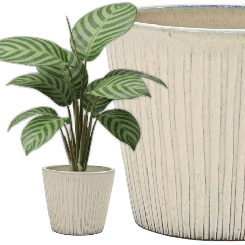 DONICA DONICZKA CERAMICZNA SZKLIWIONA MROZOODPORNA KREMOWA 33x28 CM