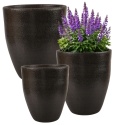 DONICA MROZOODPORNA CERAMICZNA SZKLIWIONA CZARNA OGRODOWA KOMPLET 3SZT