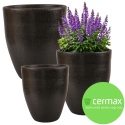 DONICA MROZOODPORNA CERAMICZNA SZKLIWIONA CZARNA OGRODOWA KOMPLET 3SZT