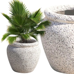 DONICA MROZOODPORNA H:39x35cm LEKKI CEMENT BIAŁA WAZA