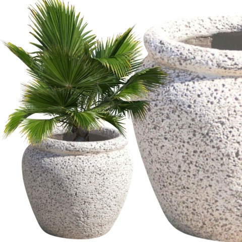 DONICA MROZOODPORNA LEKKI CEMENT H:55x50cm BIAŁA OGRODOWA ZEWNĘTRZNA