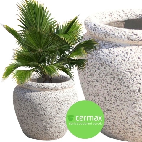 DONICA MROZOODPORNA LEKKI CEMENT H:55x50cm BIAŁA OGRODOWA ZEWNĘTRZNA