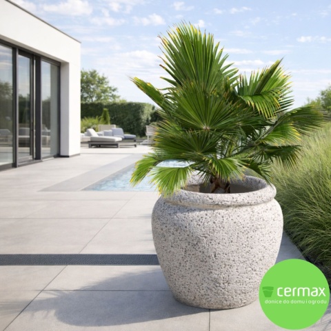 DONICA MROZOODPORNA LEKKI CEMENT H:55x50cm BIAŁA OGRODOWA ZEWNĘTRZNA