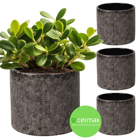 OSŁONKA CERAMICZNA 18x20 ,,FARO" BRĄZOWA OKRĄGŁA ZESTAW 4 SZTUK