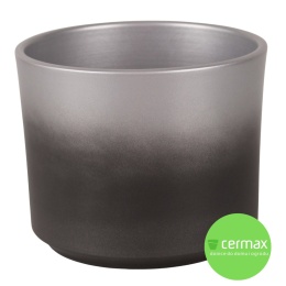 OSŁONKA CERAMICZNA SREBRNA GRAFITOWA OKRĄGŁA 18 x 20,5 cm