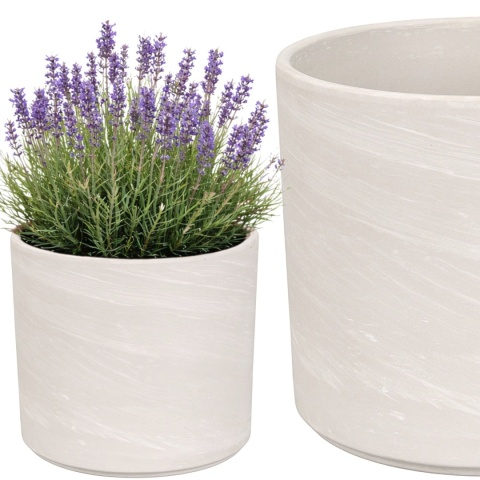 OSŁONKA DONICZKA CERAMICZNA PILLAR GRANIT OKRĄGŁA 21,6 x H:18 cm