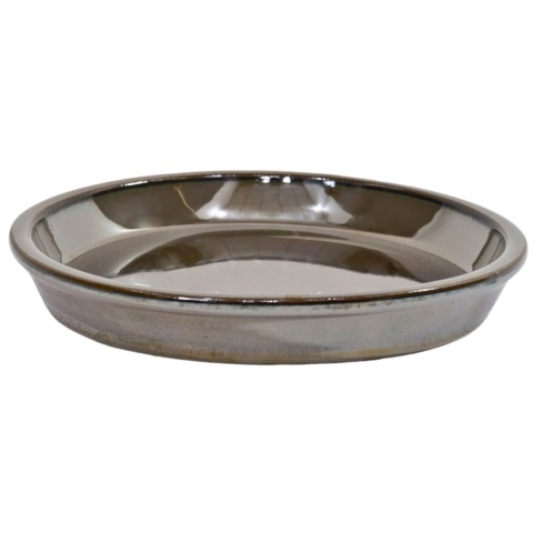 PODSTAWKA POD DONICĘ SZKLIWIONA CERAMICZNA BRĄZOWA Ø18cm