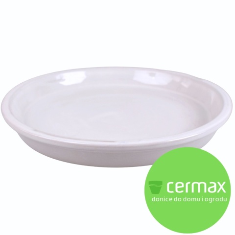 PODSTAWKA POD DONICĘ SZKLIWIONA CERAMICZNA BIAŁA Ø22cm (18cm)