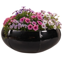 DONICA CERAMICZNA SZKLIWIONA H:22x54cm MROZOODPORNA ELIPSA CZARNA