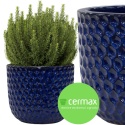 DONICA CERAMICZNA SZKLIWIONA MROZOODPORNA DONICZKA OGRODOWA KOMPLET 4SZT