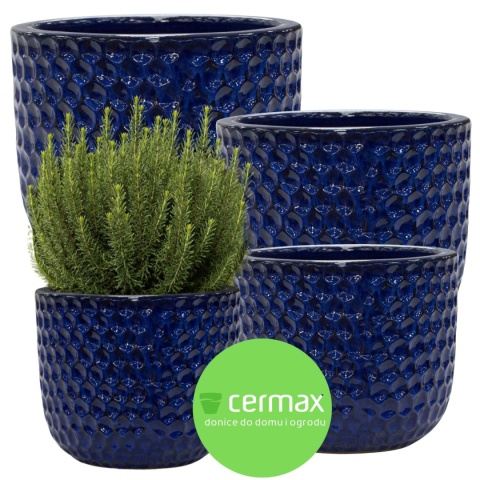 DONICA CERAMICZNA SZKLIWIONA MROZOODPORNA DONICZKA OGRODOWA KOMPLET 4SZT