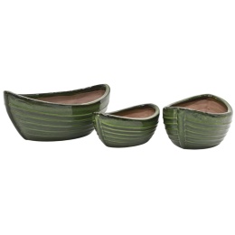 DONICA CERAMICZNA SZKLIWIONA MROZOODPORNA DONICZKA OGRODOWA KOMPLET 3SZT