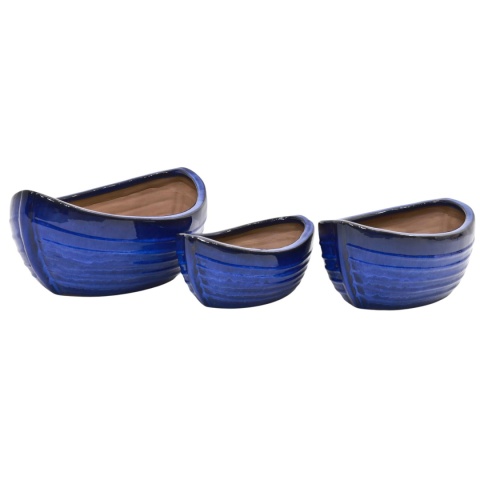 DONICA CERAMICZNA SZKLIWIONA MROZOODPORNA DONICZKA OGRODOWA KOMPLET 3SZT
