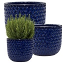 DONICA CERAMICZNA SZKLIWIONA MROZOODPORNA DONICZKA OGRODOWA KOMPLET 3SZT