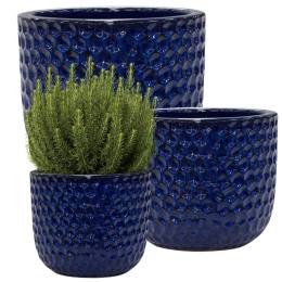 DONICA CERAMICZNA SZKLIWIONA MROZOODPORNA DONICZKA OGRODOWA KOMPLET 3SZT