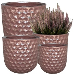DONICA CERAMICZNA SZKLIWIONA MROZOODPORNA DONICZKA OGRODOWA KOMPLET 4SZT