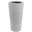 MROZOODPORNA DONICA Z WŁÓKNA SZKLANEGO JASNY BETON STOŻEK H:92x44cm z PÓŁKĄ
