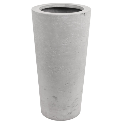 MROZOODPORNA DONICA Z WŁÓKNA SZKLANEGO JASNY BETON STOŻEK H:92x44cm z PÓŁKĄ