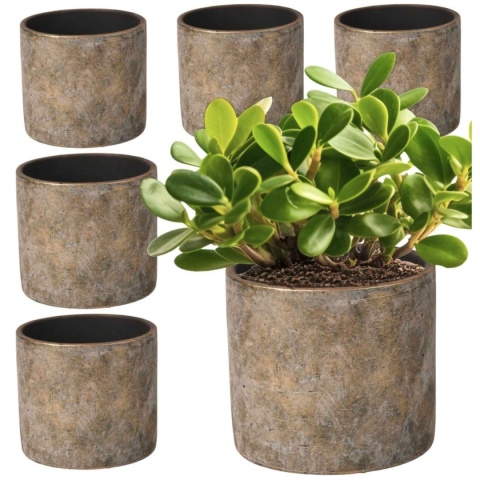 OSŁONKA CERAMICZNA 16x18 ,,FARO" BRĄZOWA OKRĄGŁA KOMPLET 6 SZTUK