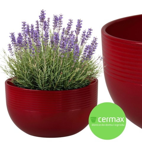 OSŁONKA CERAMICZNA CZERWONA DEKORACJA 14x24cm