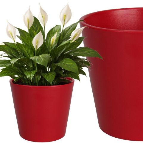 OSŁONKA CERAMICZNA CZERWONA MAT GŁADKA H24 Ø28 cm