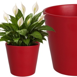 OSŁONKA CERAMICZNA CZERWONA MAT GŁADKA H27 Ø32 cm